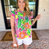 Take Me To The Tropics Blouse-200 Fashion Blouses-FATE-July & June Women's Fashion Boutique Located in San Antonio, Texas