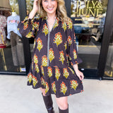 THML - Black Floral Mini Dress-510 Mini-THML-July & June Women's Fashion Boutique Located in San Antonio, Texas