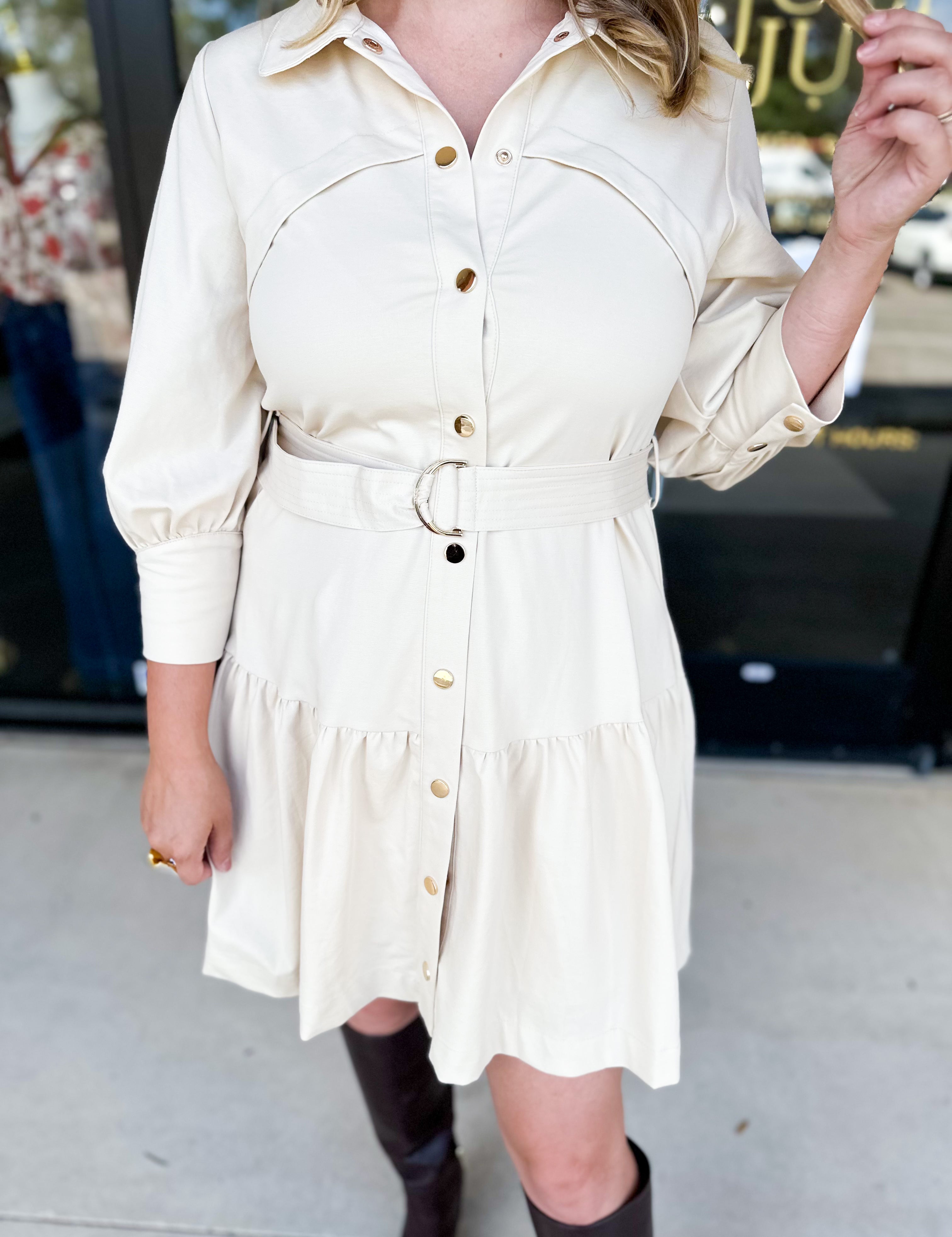 THML - Chic Cream Mini Dress-510 Mini-THML-July & June Women's Fashion Boutique Located in San Antonio, Texas