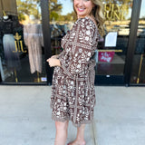 The Wrenlee Mini Dress - Chocolate Brown-510 Mini-POLOGRAM-July & June Women's Fashion Boutique Located in San Antonio, Texas