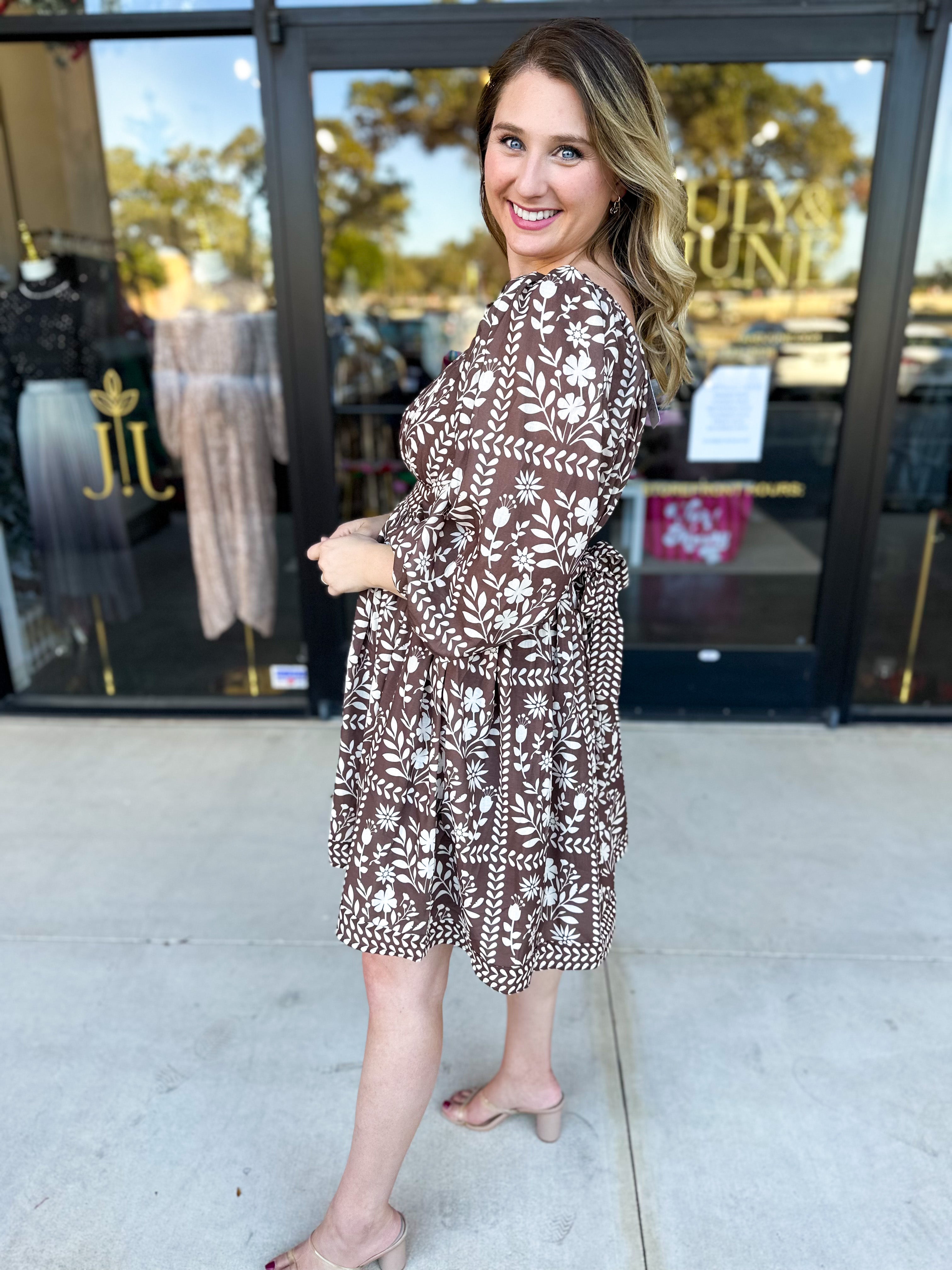 The Wrenlee Mini Dress - Chocolate Brown-510 Mini-POLOGRAM-July & June Women's Fashion Boutique Located in San Antonio, Texas