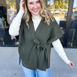 THML - Chic Knit Cardigan Wrap - Green-230 Sweaters/Cardis-THML-July & June Women's Fashion Boutique Located in San Antonio, Texas