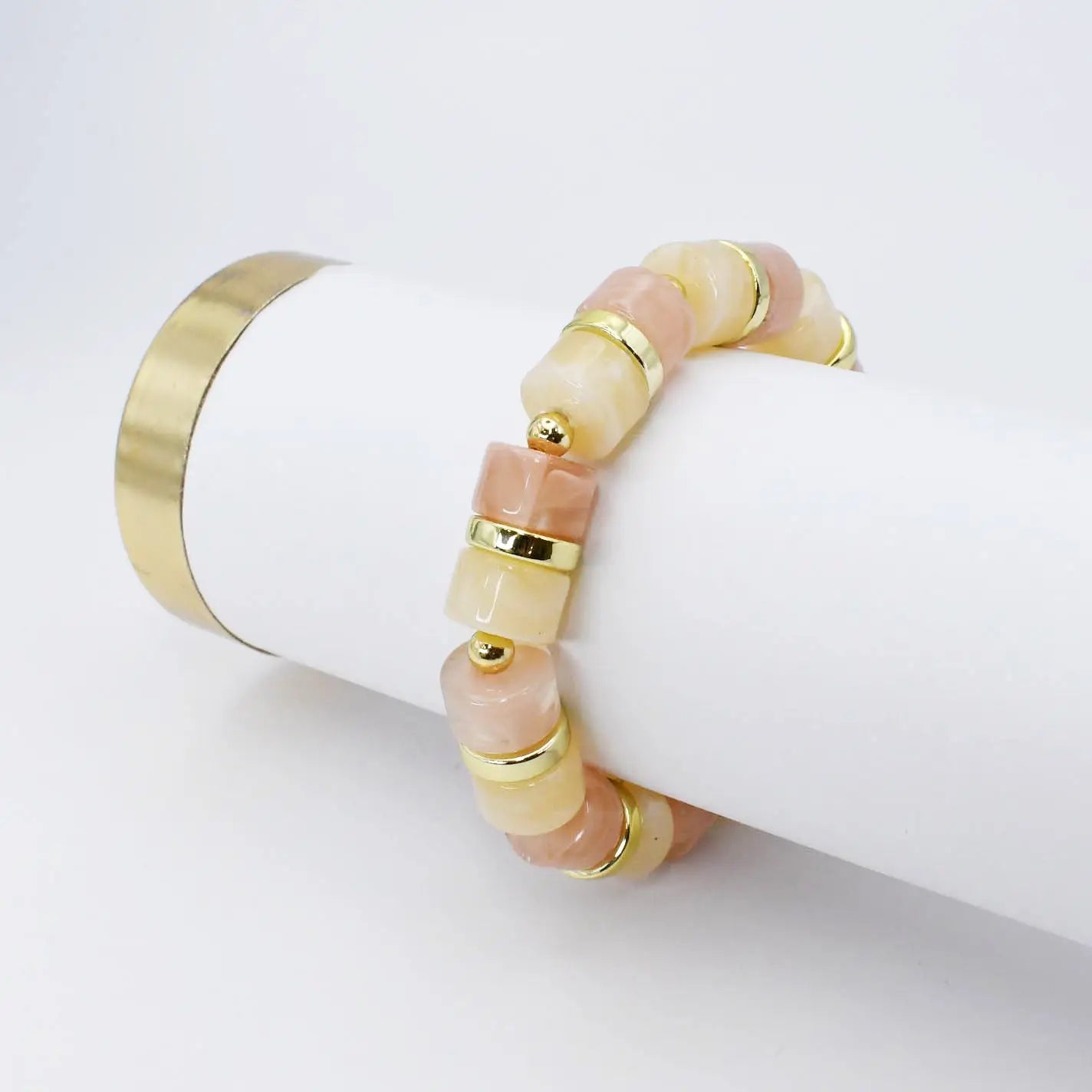 Treasure Jewels - Chic Nude Stone Bracelet-110 Jewelry & Hair-Treasure Jewels-July & June Women's Fashion Boutique Located in San Antonio, Texas