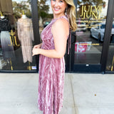 Blush Velvet Midi Dress-500 Midi-POLOGRAM-July & June Women's Fashion Boutique Located in San Antonio, Texas