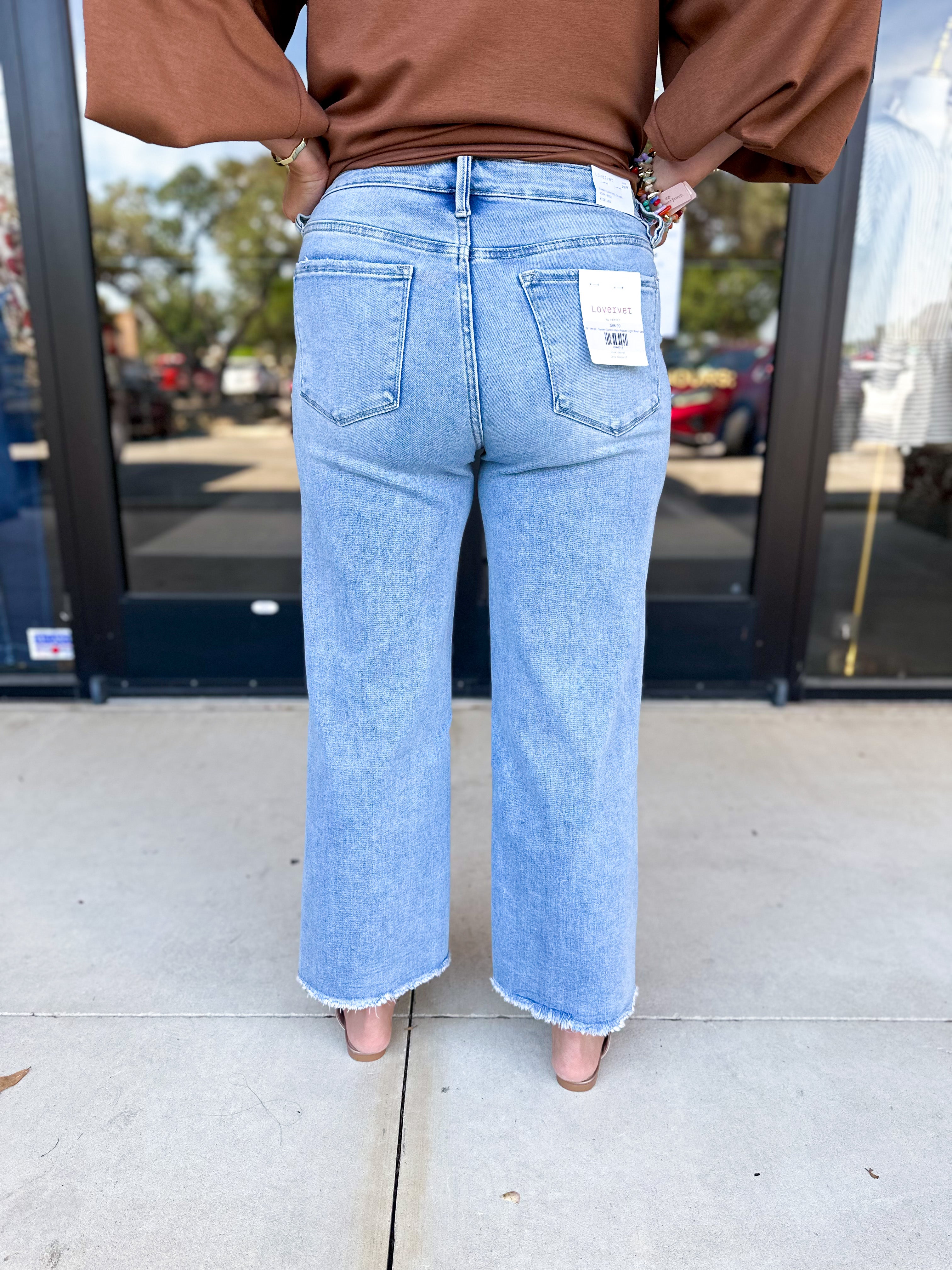 Vervet - Tummy Control High Waisted Light Wash Jeans-400 Pants-VEVERT BY FLYING MONKEY-July & June Women's Fashion Boutique Located in San Antonio, Texas