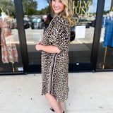 Leopard Caftan Midi Dress - Mocha-500 Midi-ENTRO-July & June Women's Fashion Boutique Located in San Antonio, Texas