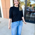 Elevated Black Comfy Tee-200 Fashion Blouses-POLOGRAM-July & June Women's Fashion Boutique Located in San Antonio, Texas