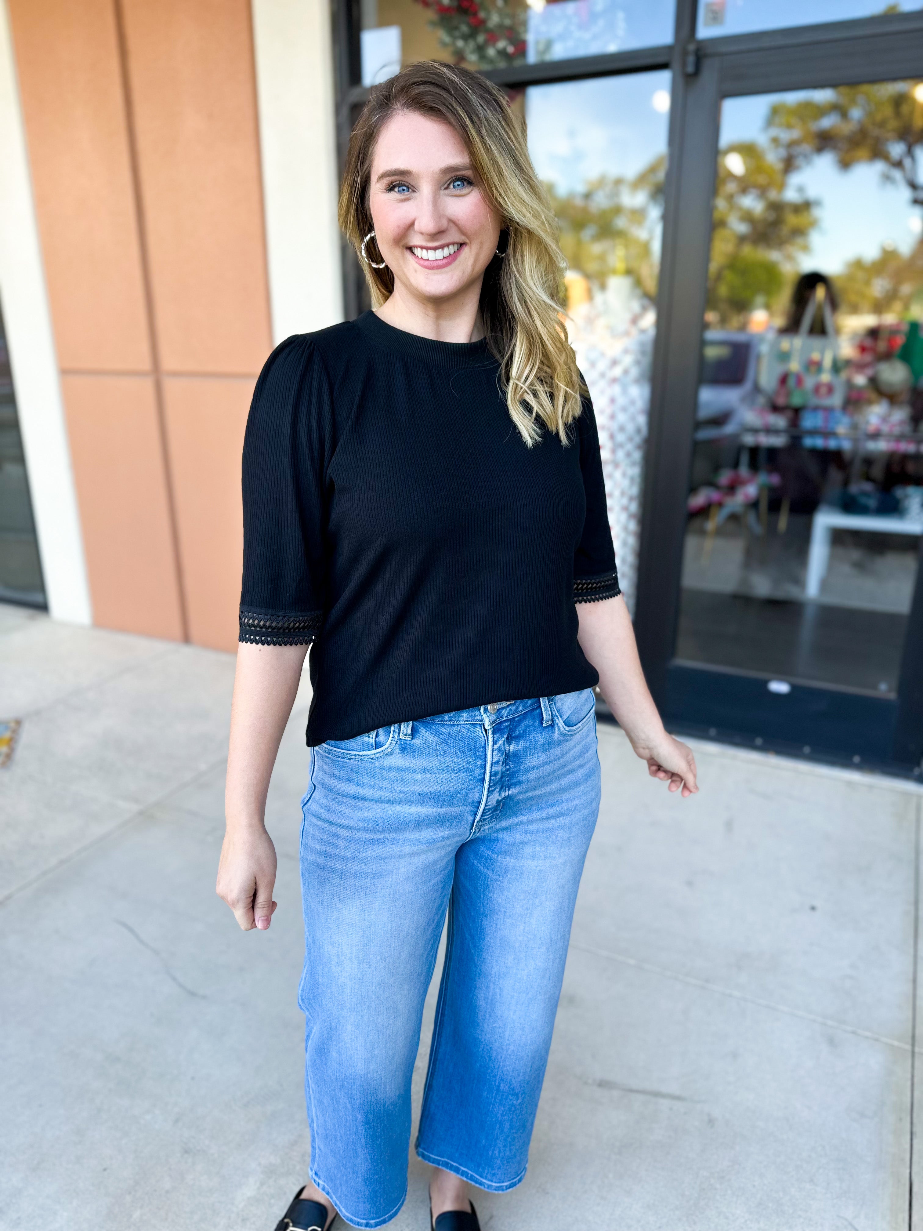 Elevated Black Comfy Tee-200 Fashion Blouses-POLOGRAM-July & June Women's Fashion Boutique Located in San Antonio, Texas