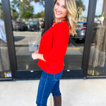 The Eva Sweater - Red-200 Fashion Blouses-JODIFL-July & June Women's Fashion Boutique Located in San Antonio, Texas