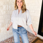 Stripe Dolman Blouse - Sage-200 Fashion Blouses-ALLIE ROSE-July & June Women's Fashion Boutique Located in San Antonio, Texas