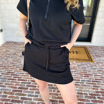 Weekend Traveler Skort Set - Black-300 Athleisure/Lounge-RAE MODE-July & June Women's Fashion Boutique Located in San Antonio, Texas