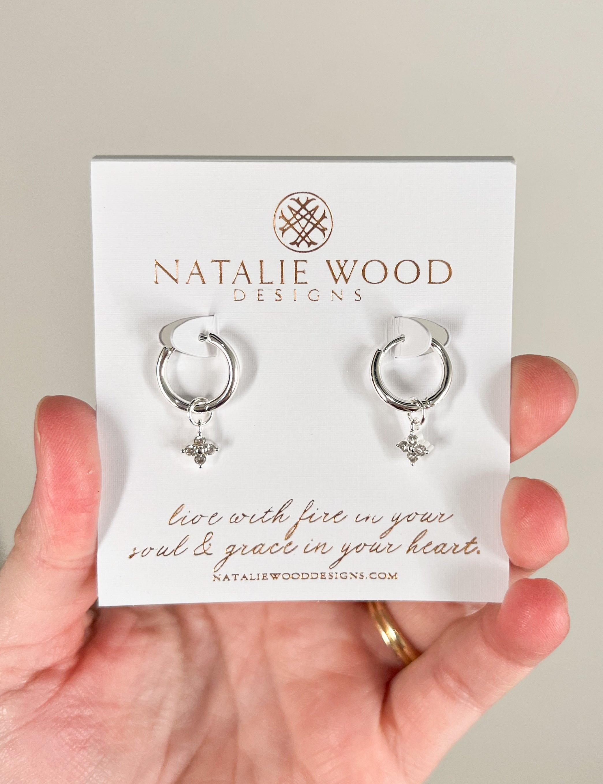 Natalie Wood - Legacy Charm Hoop Earrings - Silver CZ-110 Jewelry & Hair-Natalie Wood-July & June Women's Fashion Boutique Located in San Antonio, Texas