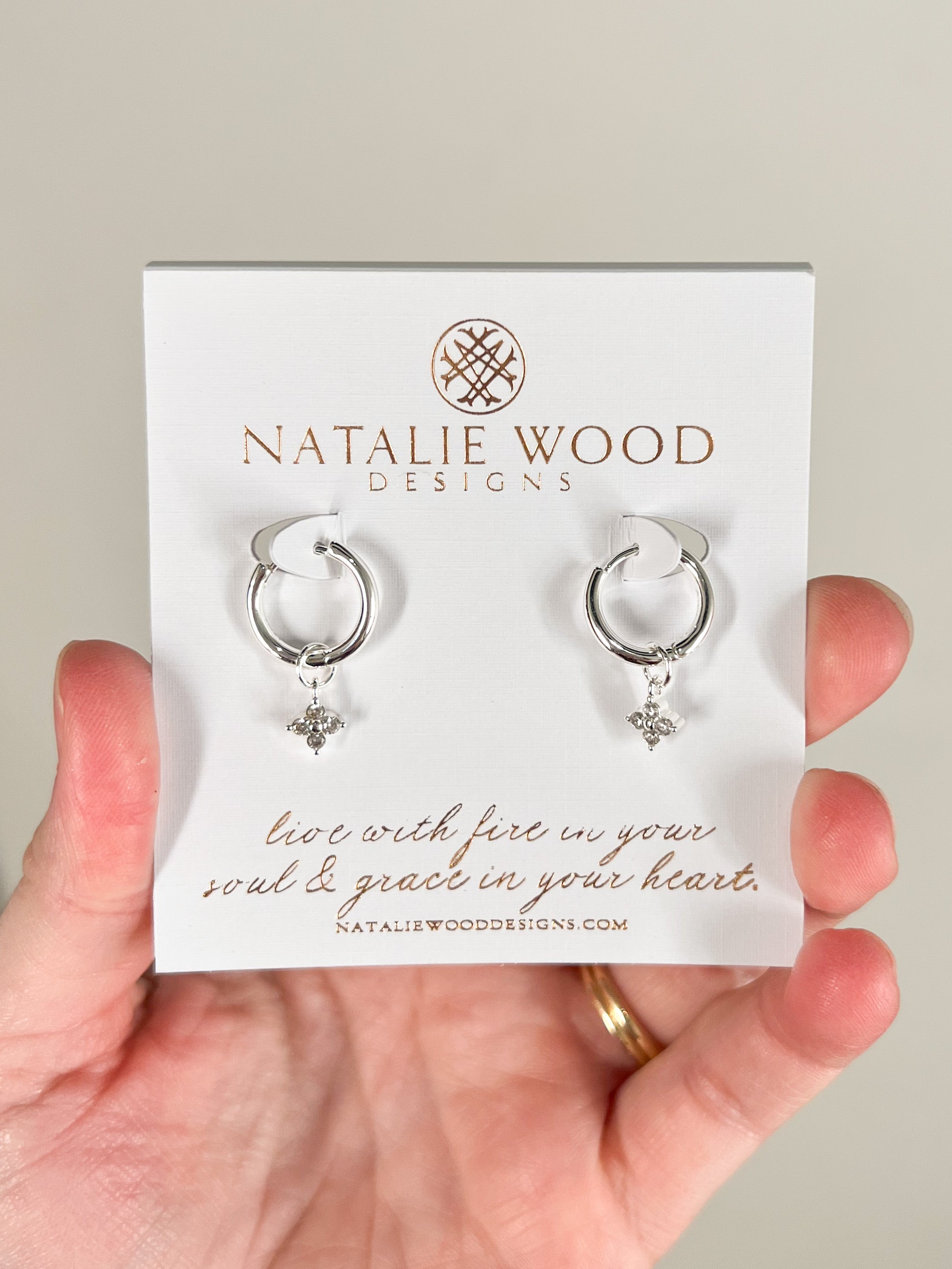 Natalie Wood - Legacy Charm Hoop Earrings - Silver CZ-110 Jewelry & Hair-Natalie Wood-July & June Women's Fashion Boutique Located in San Antonio, Texas