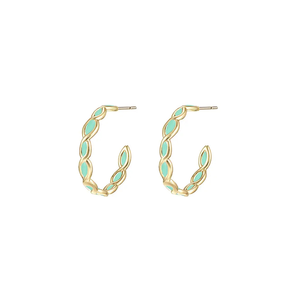 Natalie Wood - Bloom Mini Hoop Enamel Earrings Mint Green-120 Jewelry & Hair-Natalie Wood-July & June Women's Fashion Boutique Located in San Antonio, Texas