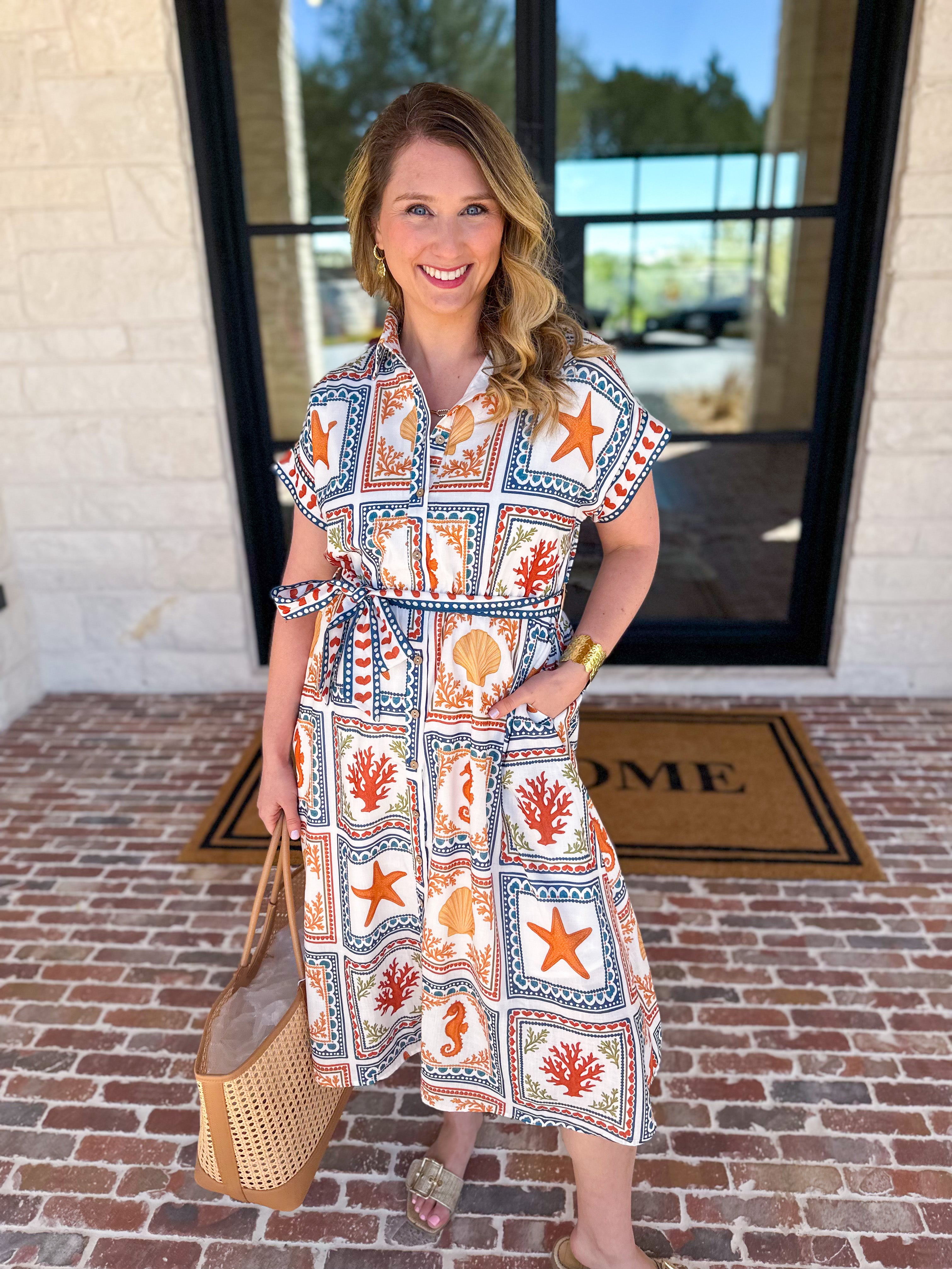 By the Shores Midi Dress-500 Midi-POLOGRAM-July & June Women's Fashion Boutique Located in San Antonio, Texas