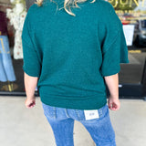 The Ella Knit Sweater Top - Teal-230 Sweaters/Cardis-JODIFL-July & June Women's Fashion Boutique Located in San Antonio, Texas
