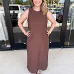 Casual Chic Midi Dress - Espresso-500 Midi-ENTRO-July & June Women's Fashion Boutique Located in San Antonio, Texas