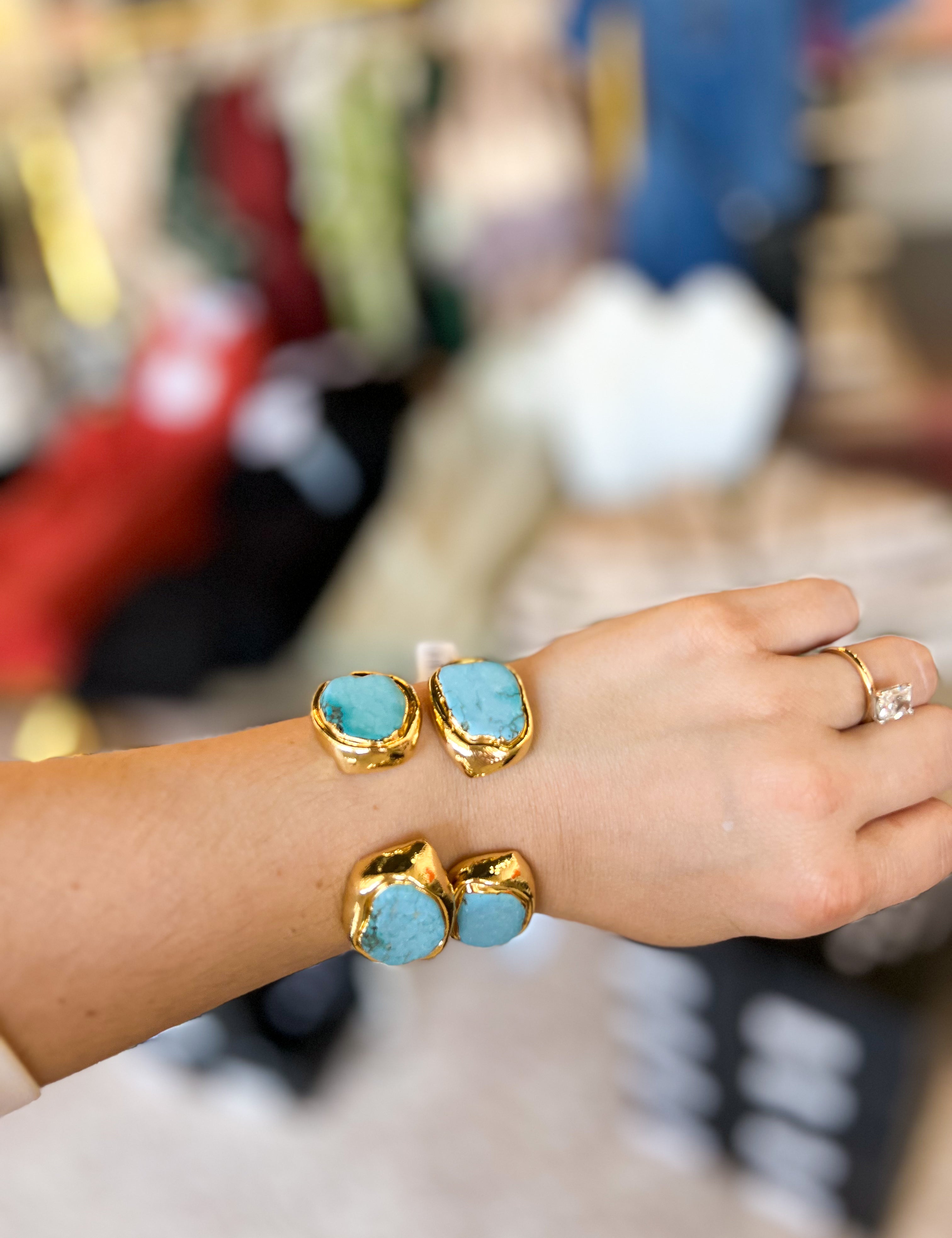 Mist Cuff Turquoise Bracelet - Easton Elle-110 Jewelry & Hair-Easton Elle-July & June Women's Fashion Boutique Located in San Antonio, Texas