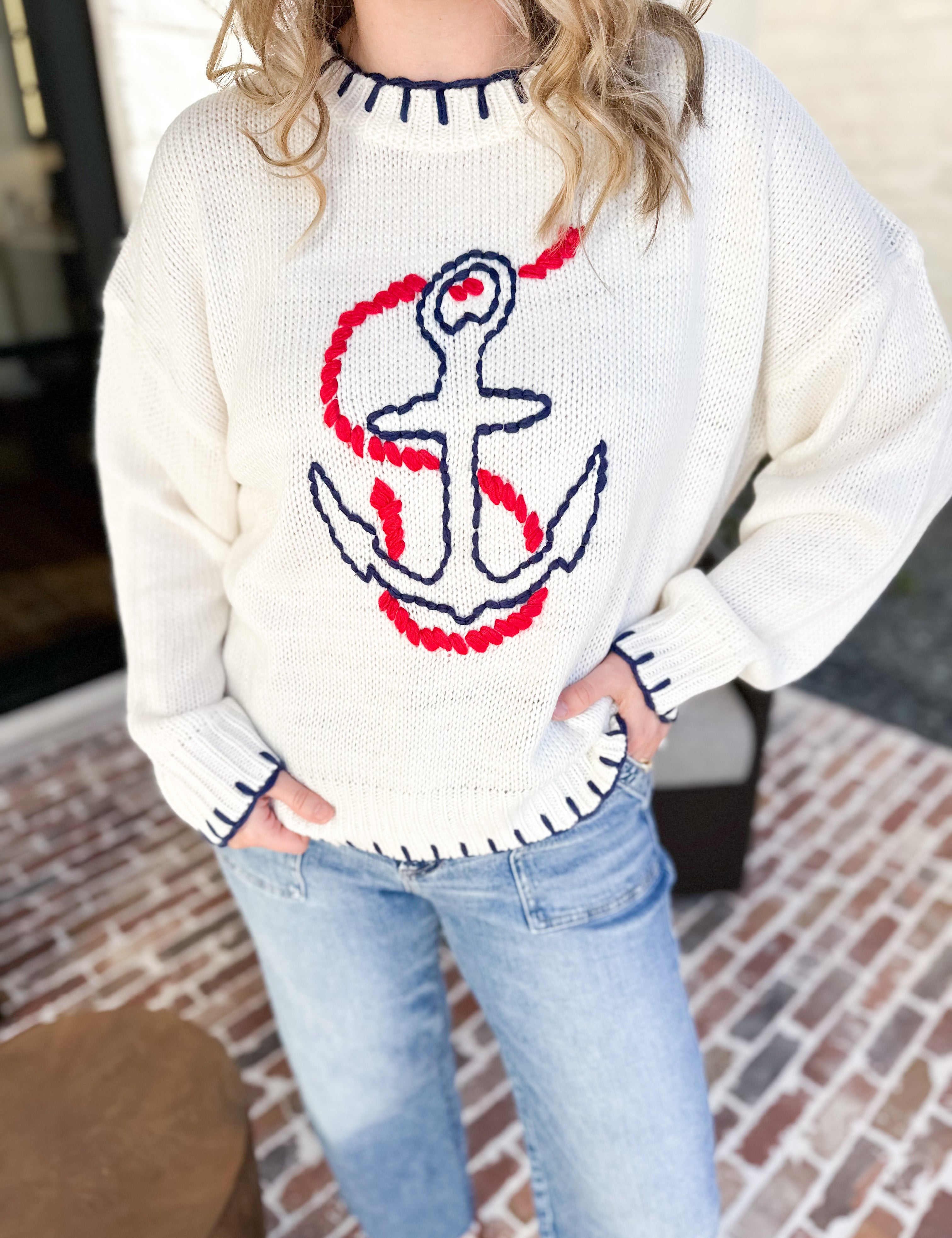 Let's Set Sail Sweater-230 Sweaters/Cardis-BAILEY ROSE-July & June Women's Fashion Boutique Located in San Antonio, Texas