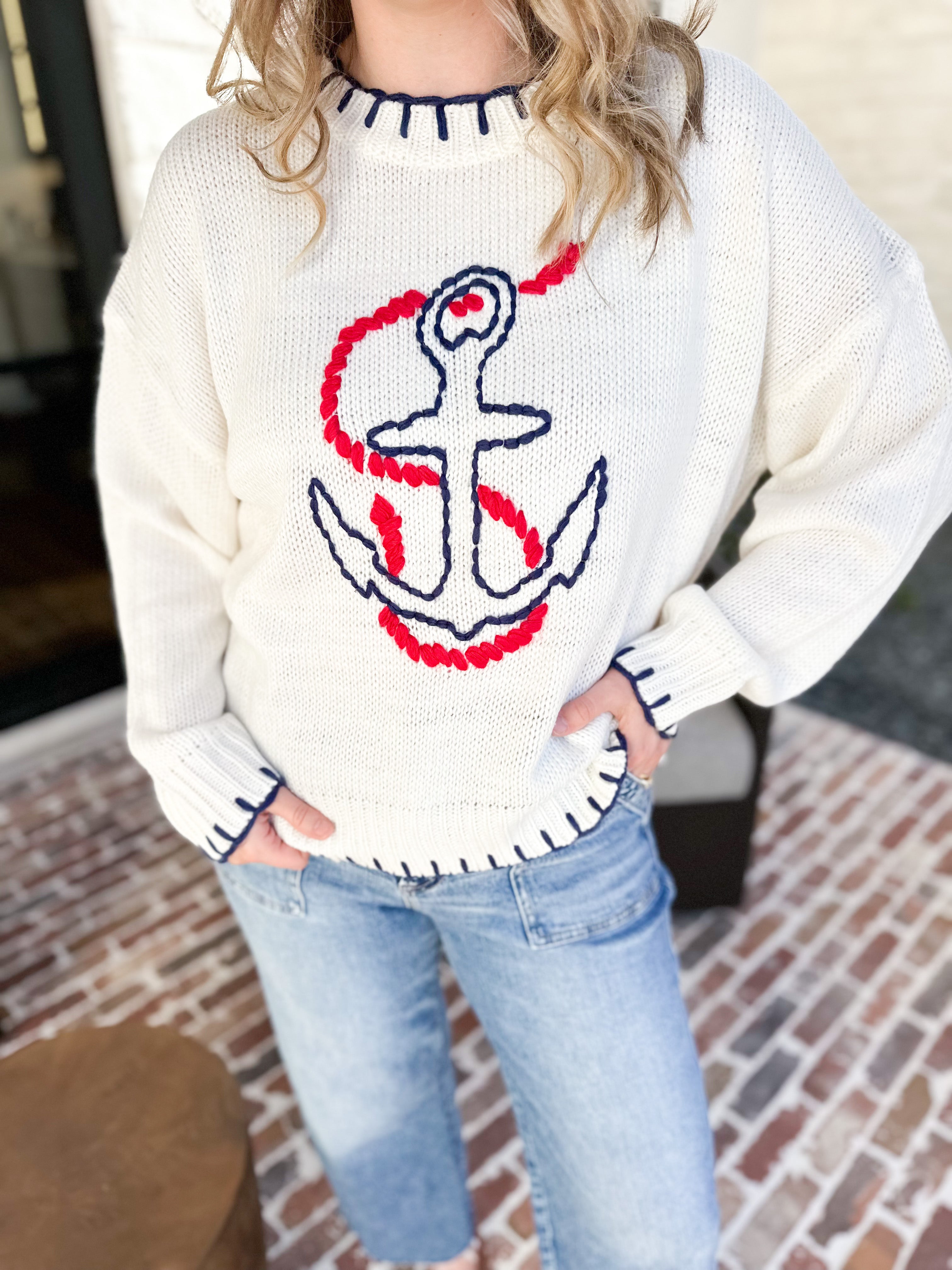 Let's Set Sail Sweater-230 Sweaters/Cardis-BAILEY ROSE-July & June Women's Fashion Boutique Located in San Antonio, Texas
