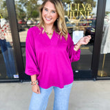 Everyday Comfy Long Sleeve - Pink-210 Casual Blouses-JODIFL-July & June Women's Fashion Boutique Located in San Antonio, Texas