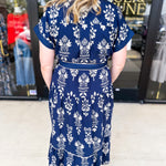 The Kailey Midi Dress - Navy-500 Midi-ENTRO-July & June Women's Fashion Boutique Located in San Antonio, Texas