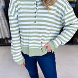 Casual Cool Henley Long Sleeve - Sage-210 Casual Blouses-POLOGRAM-July & June Women's Fashion Boutique Located in San Antonio, Texas