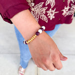 Michelle McDowell - Myles Bracelet - Maroon & White-110 Jewelry & Hair-Michelle McDowell-July & June Women's Fashion Boutique Located in San Antonio, Texas