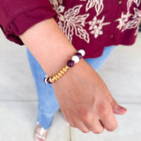 Michelle McDowell - Myles Bracelet - Maroon & White-110 Jewelry & Hair-Michelle McDowell-July & June Women's Fashion Boutique Located in San Antonio, Texas