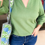 Mary Square - Jocelyn Blouse - Green-200 Fashion Blouses-MARY SQUARE-July & June Women's Fashion Boutique Located in San Antonio, Texas