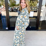 Sage & Mustard Abstract Midi Dress-500 Midi-JODIFL-July & June Women's Fashion Boutique Located in San Antonio, Texas