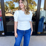 Pink Friday Doorbuster - Chic Short Sleeve Sweater Top - Ivory - ONLINE-PINK FRIDAY DOORBUSTERS-ZENANA-July & June Women's Fashion Boutique Located in San Antonio, Texas