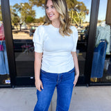 Pink Friday Doorbuster - Chic Short Sleeve Sweater Top - Ivory - ONLINE-PINK FRIDAY DOORBUSTERS-ZENANA-July & June Women's Fashion Boutique Located in San Antonio, Texas