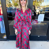 Mary Square - Gracelyn Plaid About You Pink Midi Dress-500 Midi-MARY SQUARE-July & June Women's Fashion Boutique Located in San Antonio, Texas