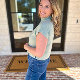 Soft Bloom Everyday Knit Top - Mint-230 Sweaters/Cardis-ENTRO-July & June Women's Fashion Boutique Located in San Antonio, Texas