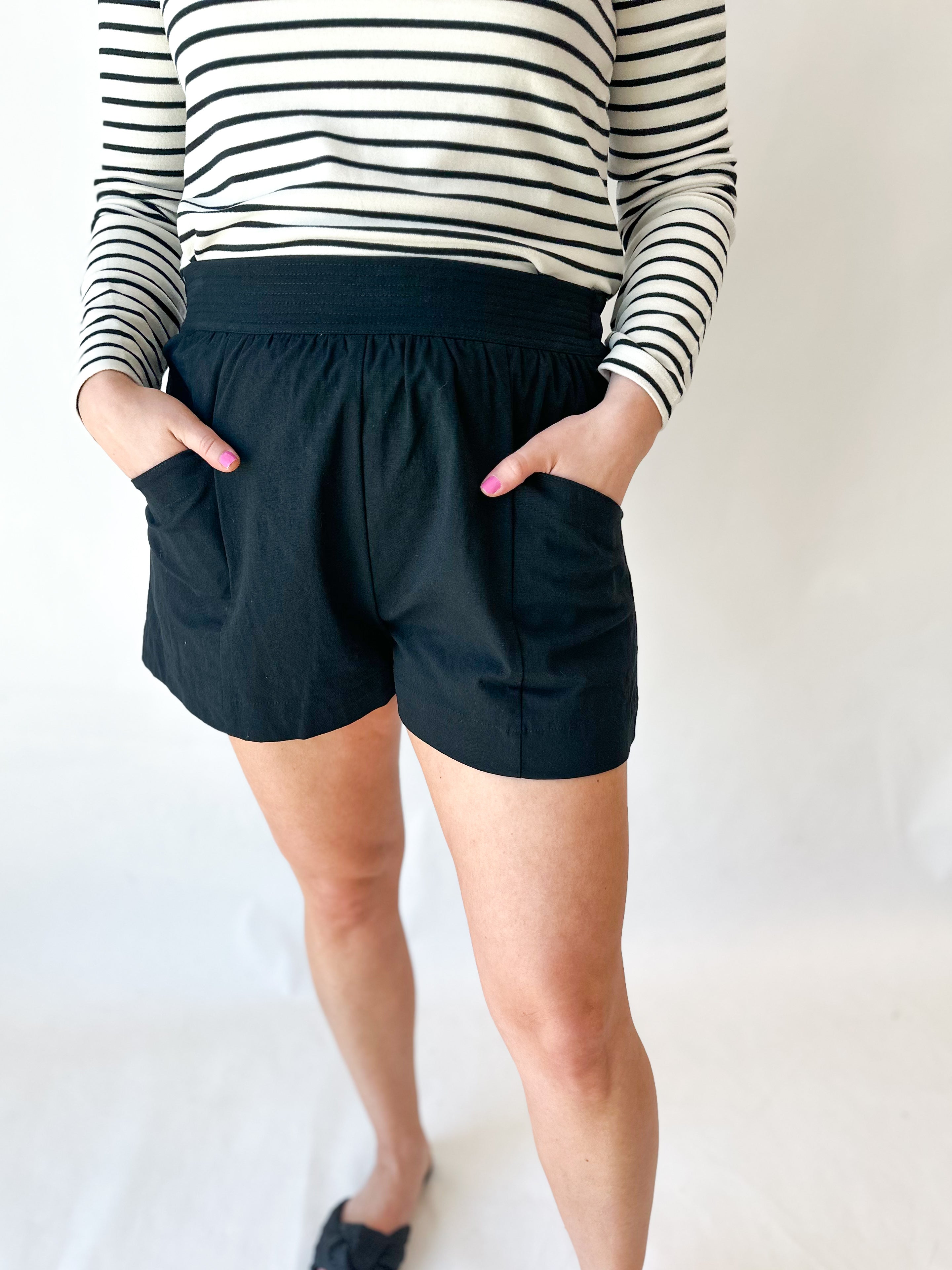 The Everyday Short - Black-410 Shorts/Skirts-ENTRO-July & June Women's Fashion Boutique Located in San Antonio, Texas
