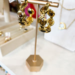 Easton Elle - Paradise Pearl Hoop Earrings - Tigers Eye-110 Jewelry & Hair-Easton Elle-July & June Women's Fashion Boutique Located in San Antonio, Texas