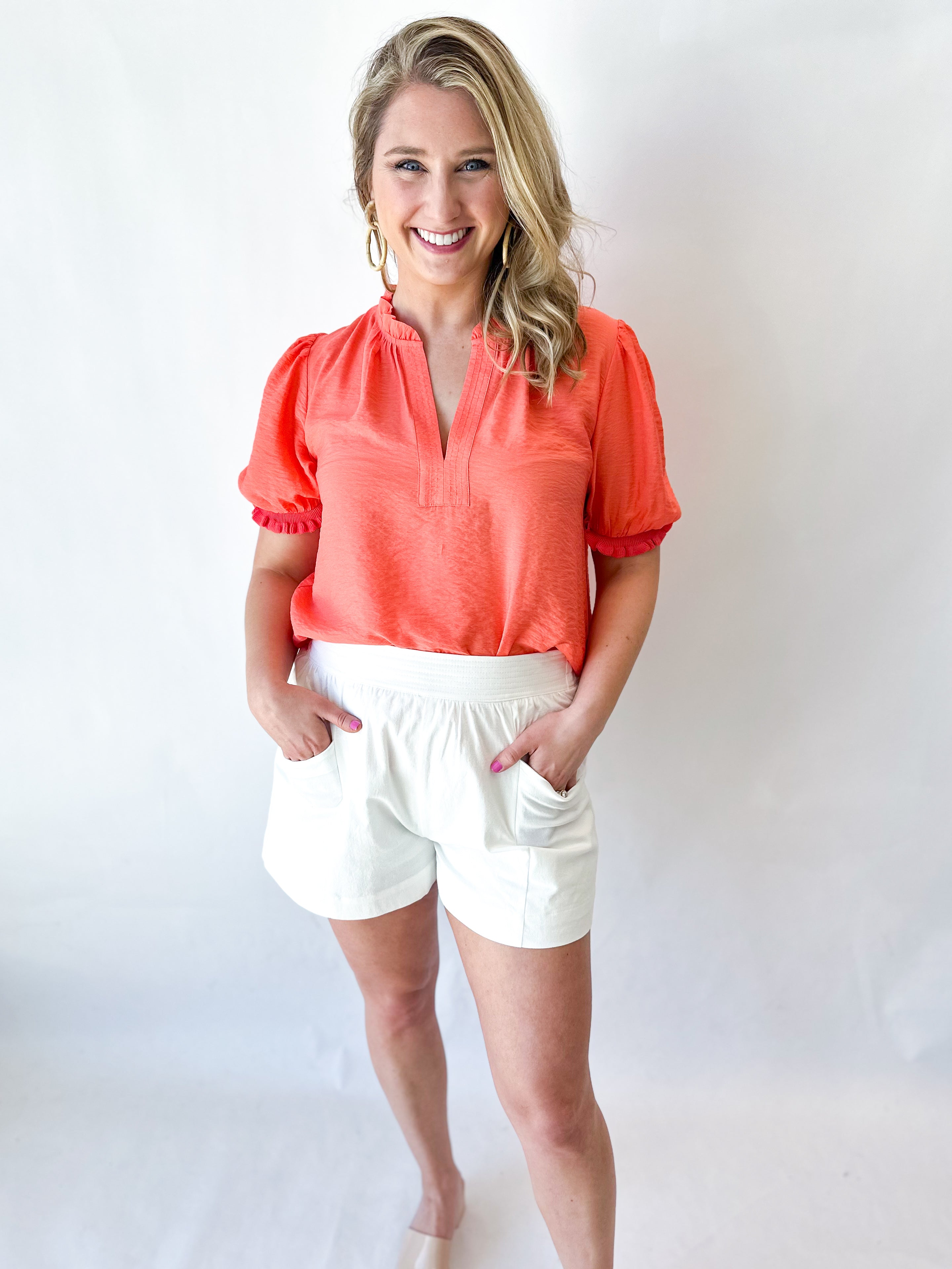 The Everyday Short - Ivory-410 Shorts/Skirts-ENTRO-July & June Women's Fashion Boutique Located in San Antonio, Texas