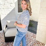 THML - Blue Skies Embroidered Blouse-510 Mini-THML-July & June Women's Fashion Boutique Located in San Antonio, Texas