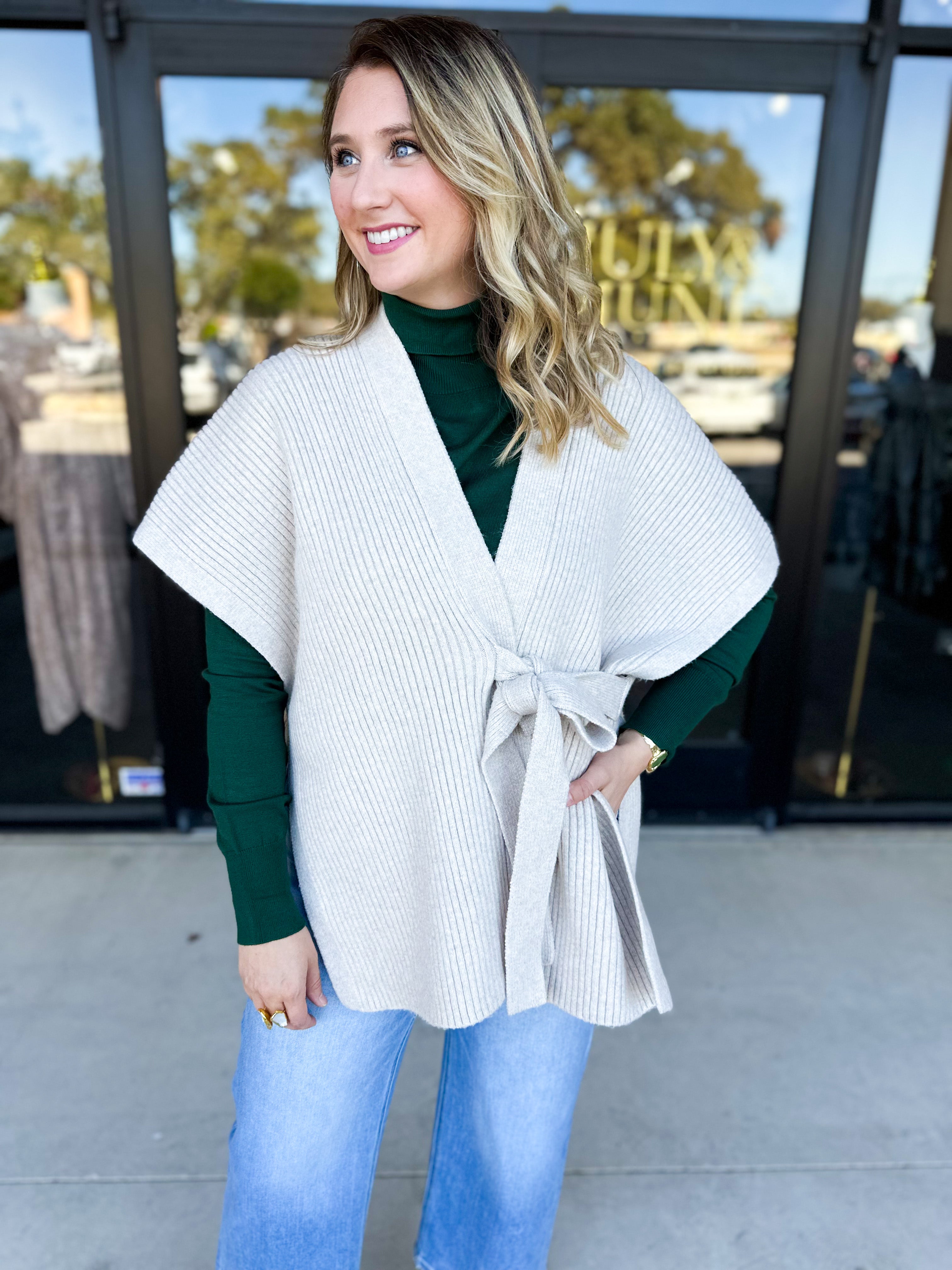 THML - Chic Knit Cardigan Wrap - Cream-230 Sweaters/Cardis-THML-July & June Women's Fashion Boutique Located in San Antonio, Texas