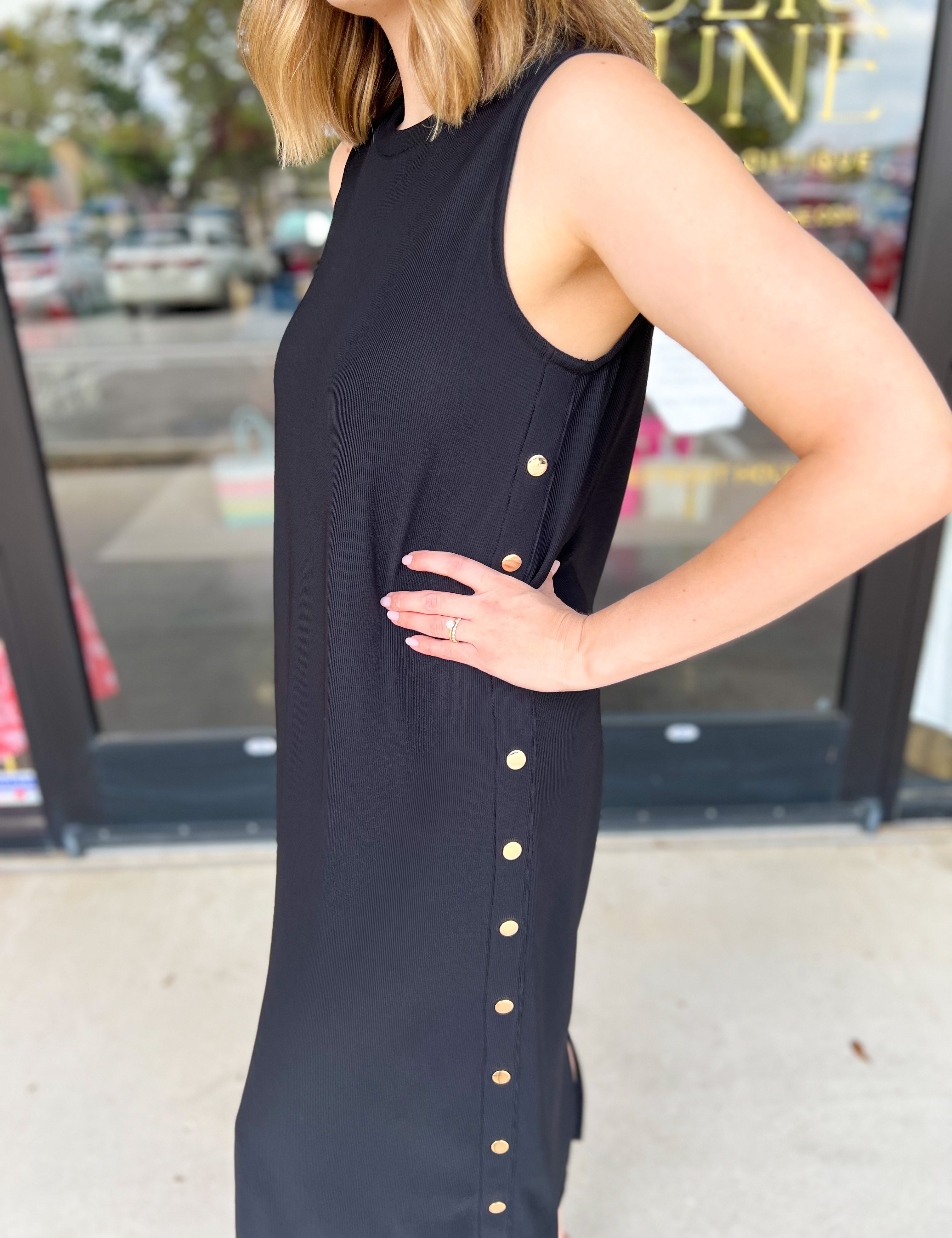 Casual Chic Midi Dress - Black-500 Midi-ENTRO-July & June Women's Fashion Boutique Located in San Antonio, Texas