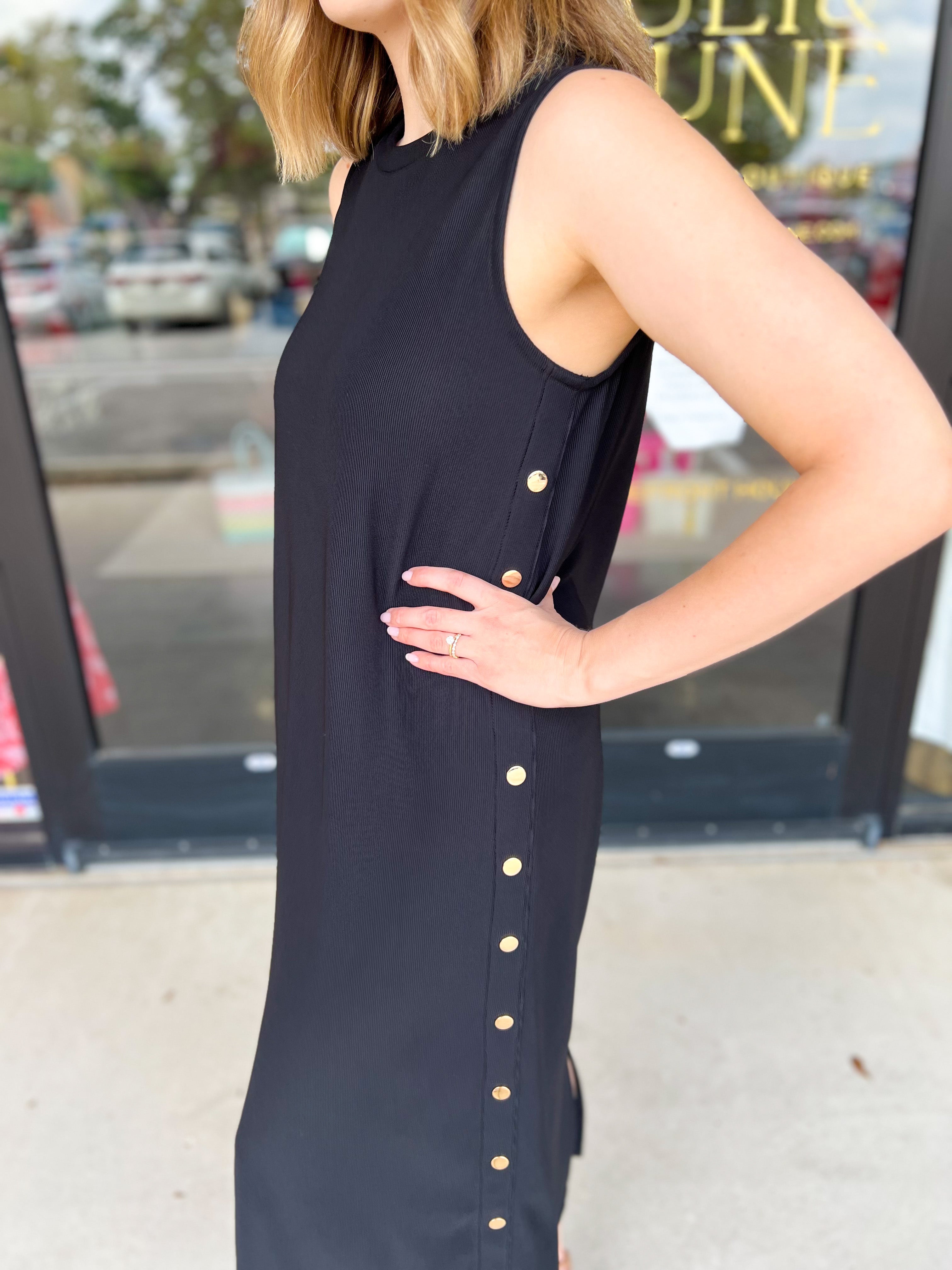Casual Chic Midi Dress - Black-500 Midi-ENTRO-July & June Women's Fashion Boutique Located in San Antonio, Texas