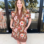 The Julia Mini Dress - Brown-510 Mini-ENTRO-July & June Women's Fashion Boutique Located in San Antonio, Texas