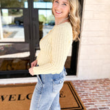 Pointelle Cardigan - Butter Yellow-230 Sweaters/Cardis-ALLIE ROSE-July & June Women's Fashion Boutique Located in San Antonio, Texas