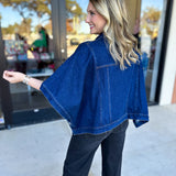 Short Sleeve Denim Jacket-600 Outerwear-TCEC-July & June Women's Fashion Boutique Located in San Antonio, Texas