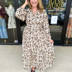 Fall Days Floral Midi Dress-500 Midi-POLOGRAM-July & June Women's Fashion Boutique Located in San Antonio, Texas
