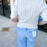 THML - Cream Knit Collared Sweater Top-230 Sweaters/Cardis-THML-July & June Women's Fashion Boutique Located in San Antonio, Texas