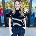 Pink Friday Doorbuster - Mock Neck Knit Sweater Top - Black - ONLINE-PINK FRIDAY DOORBUSTERS-BLU PEPPER-July & June Women's Fashion Boutique Located in San Antonio, Texas