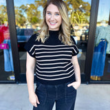 Pink Friday Doorbuster - Mock Neck Knit Sweater Top - Black - ONLINE-PINK FRIDAY DOORBUSTERS-BLU PEPPER-July & June Women's Fashion Boutique Located in San Antonio, Texas