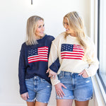 American Vintage Knit Sweater Top - Cream-230 Sweaters/Cardis-JODIFL-July & June Women's Fashion Boutique Located in San Antonio, Texas